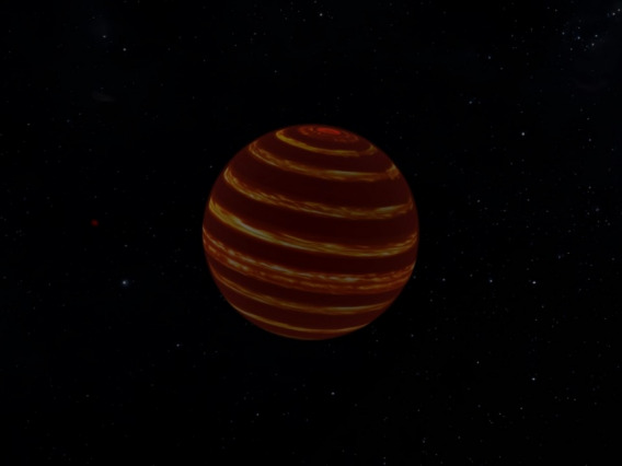 Astronomers have found that brown dwarf Luhman 16B's atmosphere is dominated by high-speed, global winds. This global circulation determines how clouds are distributed in the brown dwarf's atmosphere, giving it a striped appearance.