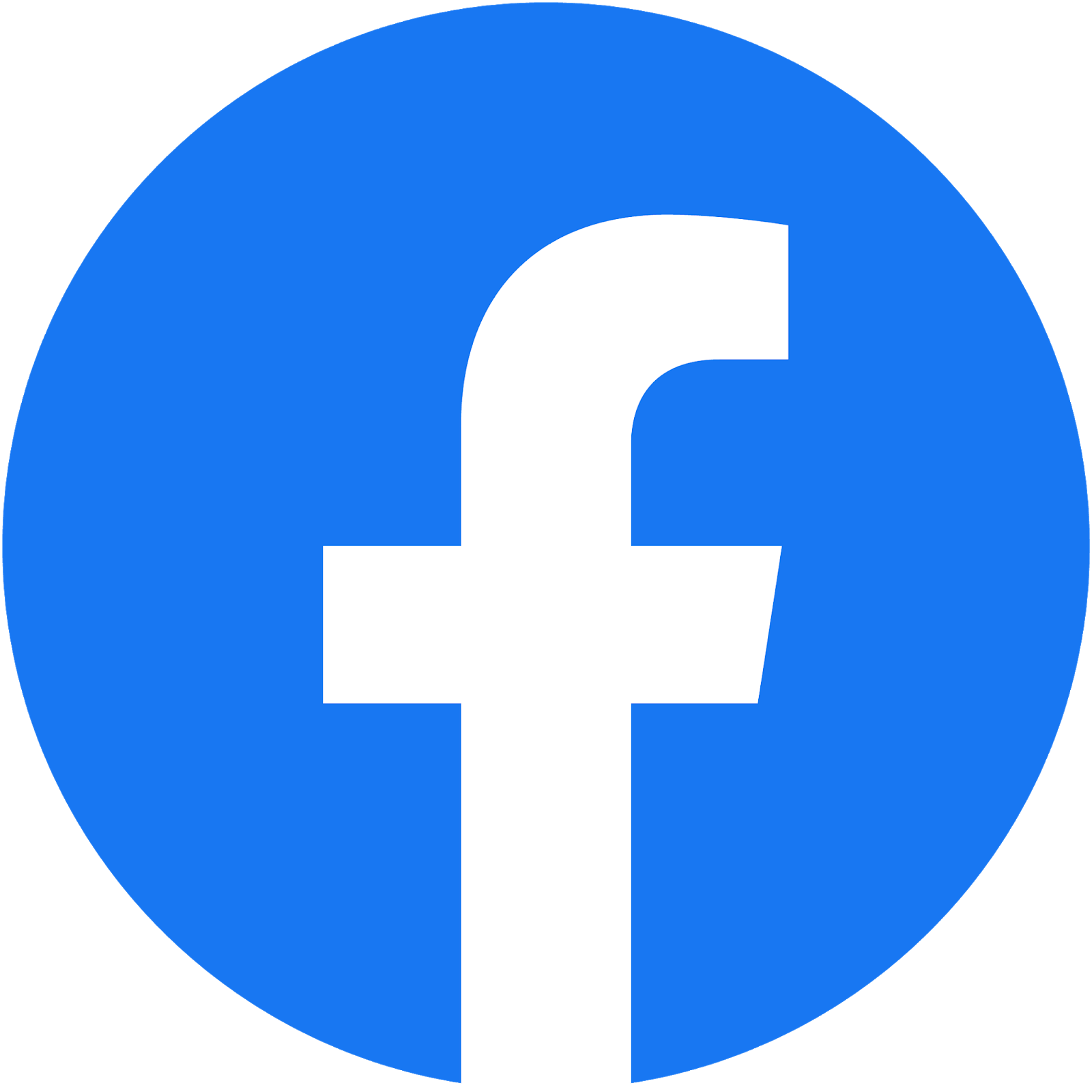 Facebook logo of white "f" on blue circle