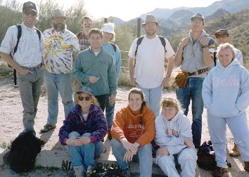Part of our intrepid group just before embarking on the 13-mile hike past Weaver's Needle.