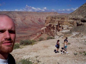 We got our gear ready to go and got our first look down into Havasupai Canyon.