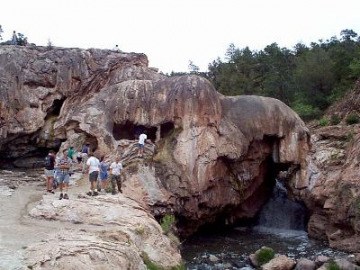 However, before finding a camping spot for the night, we did manage to stop at the Soda Dam across the Jemez River.