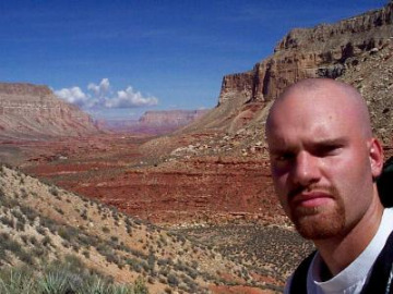 We hiked further down into the canyon under a fierce Arizona sun.