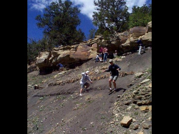 However, on the way down, people just kinda let gravity do the work. It was on this outcrop dismount that Peter almost killed himself by colliding with a gigantic rock.