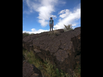 Maureen atop of inflated lava