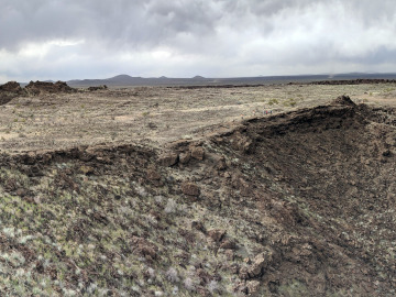 Aden shield volcano and crater