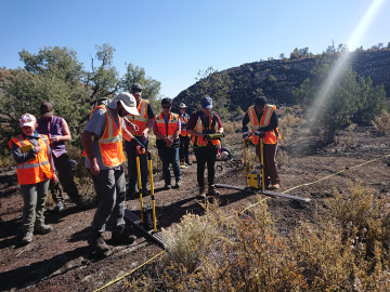 Students taking RADAR measurements