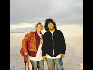 Andy and Val among the gypsum dunes.