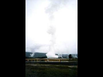 The park researchers have developed an empirical formula for determining eruption times that is accurate to about +/- 5 minutes. We got to see Old Faithful erupt several times while in the area.