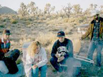 Camping at Grapevine Mesa among the Joshua Trees. Before dark?!?!? Unheard of.