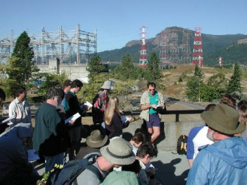 Day 3. We stopped at the Bonneville Dam for talks by Sally on the Bonneville landslide and by Ralph on an eclectic mix of planetary hydroelectric power and salmon spawning.