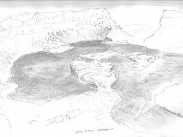 Drawing of Dry Falls.