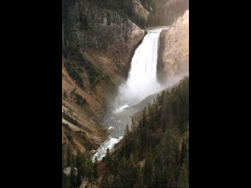The Lower Falls, one of two spectacular drops in the river caused by the caldera rim.