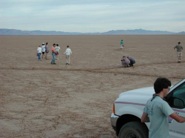 Jay became very enthusiastic and started screaming "We've got giant cracks!" as we drove across the playa.