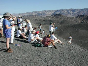 Day 3. Ross started our day with a case of the Ubehebejebes (TM) with the tale of Ubehebe crater, a spectacular example of a phreatic eruption.