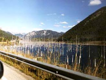 The landslide then backed the river up to form Earthquake Lake, which is now draining.