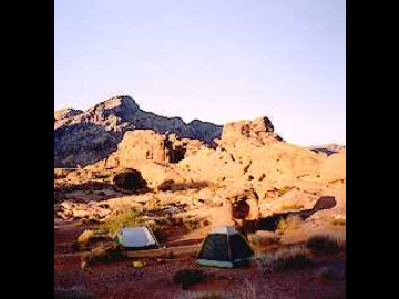 Our campsite in the Valley of Fire at sunrise Saturday morning.