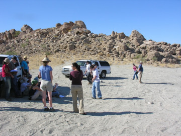 Examining the fossil shoreline of ancient Lake Cahuilla.