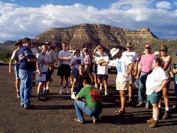 We got as much of a group photo as we were going to get while Moses and Lazlo talk about rocks.