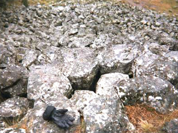 The polygonal pattern of the jointing is evident from the top of the columns.