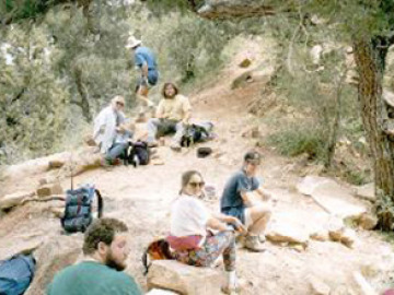 Lunch break along Grandview trail.