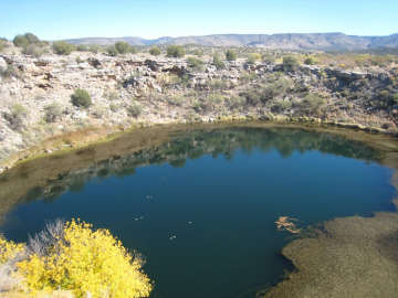 We examined Montezuma's Well, a karst sinkhole situated between Phoenix and Flagstaff.