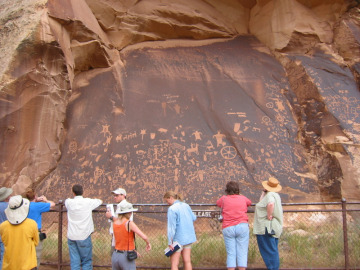 We admired the Indian petroglyphs at Newspaper Rock, just outside the park.