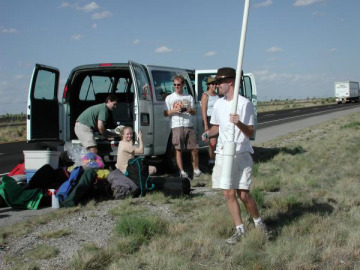 Jason entertained us during the tyre-changing by demonstrating a sub-orbital potato cannon.