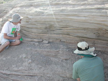 This example was caused by magma from great depth within the Earth and some mantle rock fragments (xenoliths) are scattered around the site. There were some snakes as well, which Fred just loved. He still hasn't forgiven Jonathan for presenting him with a shed snakeskin.