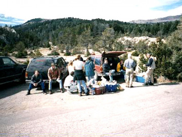 We had lunch at Upper Mammoth, a non-active terrace. Here, we met up with a film crew from the Discovery show, New Explorers.