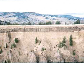 We revisited columnar jointing at a spectacular outcrop in the Lamar River valley.