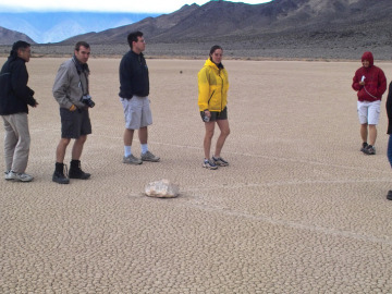 Out at Racetrack Playa, we explored some of its infamous moving rocks.