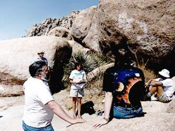 Spectacular spheroidal weathering in Texas Canyon, just down the road from The Thing?