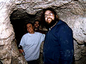 We camped on National Park land in the Guadalupes, near a tiny, winding cave passage. A few people successfully navigated the cave, including Nancy, Pete, and Andy (with Eric behind the camera). What a good flash can do for your cave pictures.