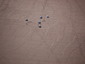 Rick Greenberg flew overhead and kindly snapped some aerial photos as we were inspecting the polygons, in order to compare what is seen from remote sensing with what is seen from the ground.