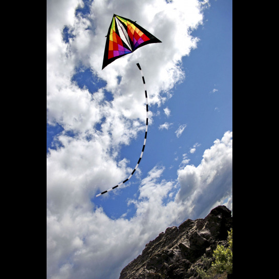 Kite flying over Rauðhólar rootless cones. 