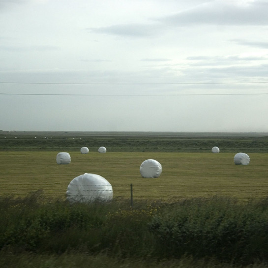 Hay bails in Southern Iceland. 