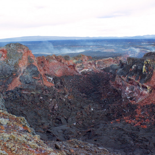 The vent region of the new eruption at Holuhraun was imaged in detail by the LiDAR team who managed to traverse these lava flows and obtain twenty-eight scans. Based on thier experience on this difficult terrain, they renamed this portion of the flow, "scamperhraun".