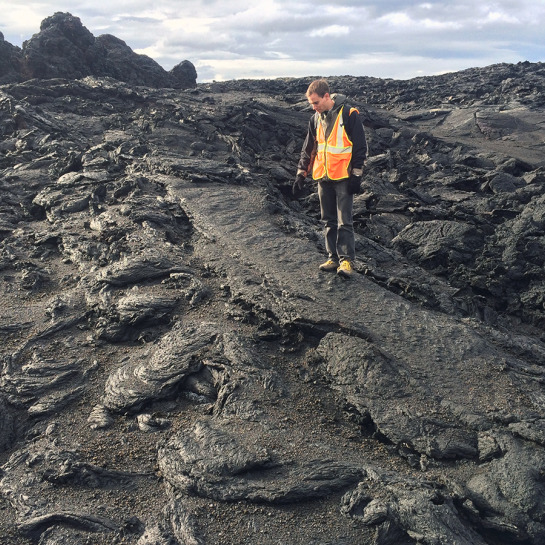 Delicate flow stuctures are still preserved on the surface of the new lava flow at Holuhraun.