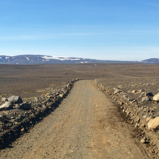 The journey to the new lava flow at Holuhraun involves a long trek across the highlands.