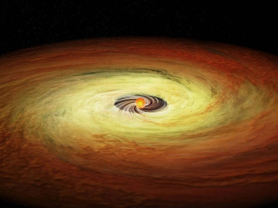 Planet-forming disk of gas and dust