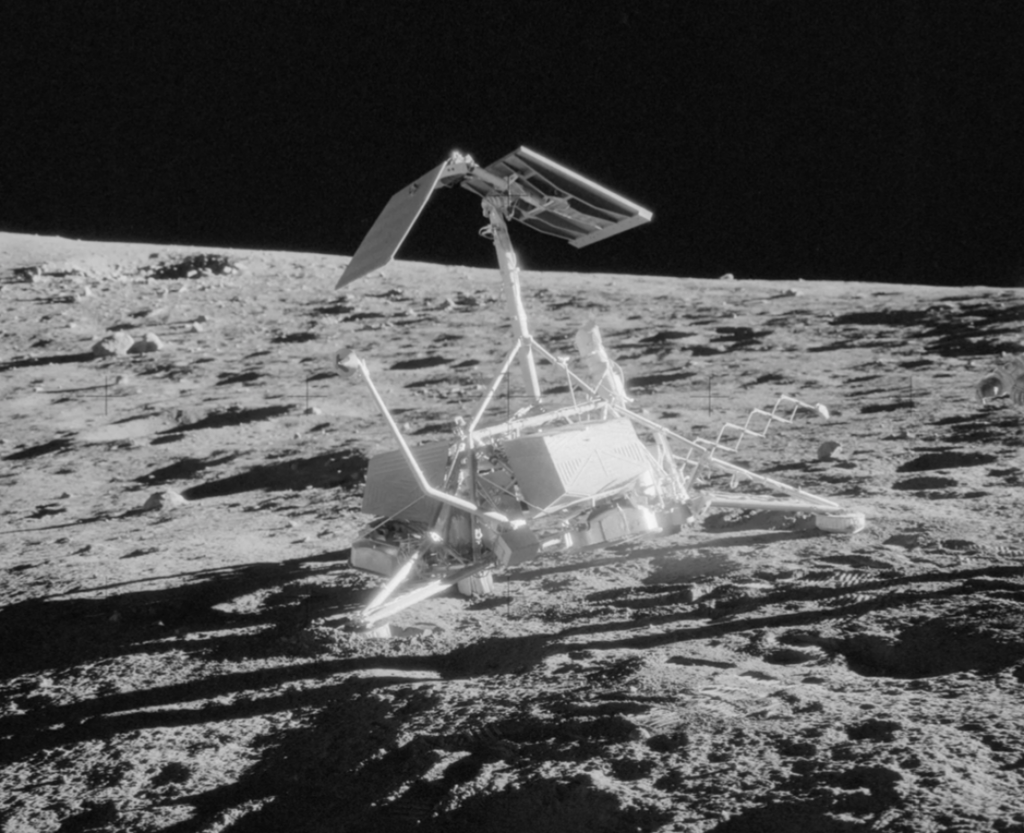 Surveyor 3, which successfully landed on the moon, photographed by the Apollo 12 astronauts
