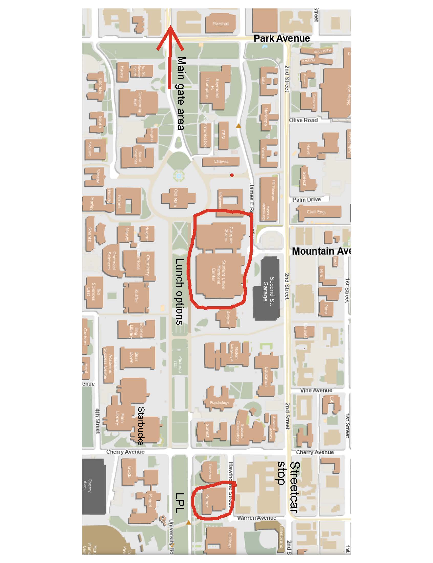 UA campus map