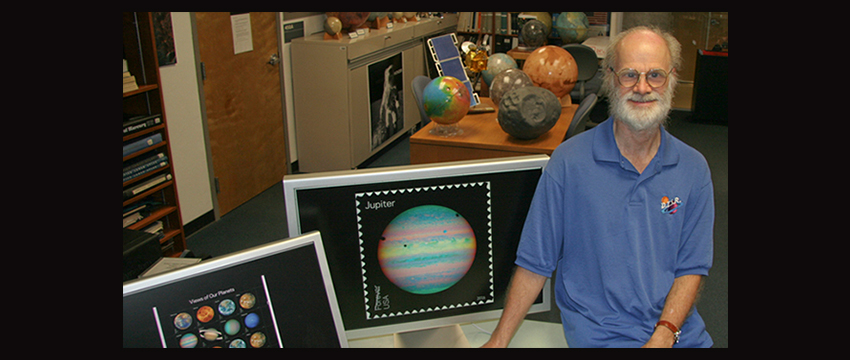 Erich Karkoschka in the Space Imagery Center at the UA's Lunar and Planetary Laboratory. (Photo: Maria Schuchardt)