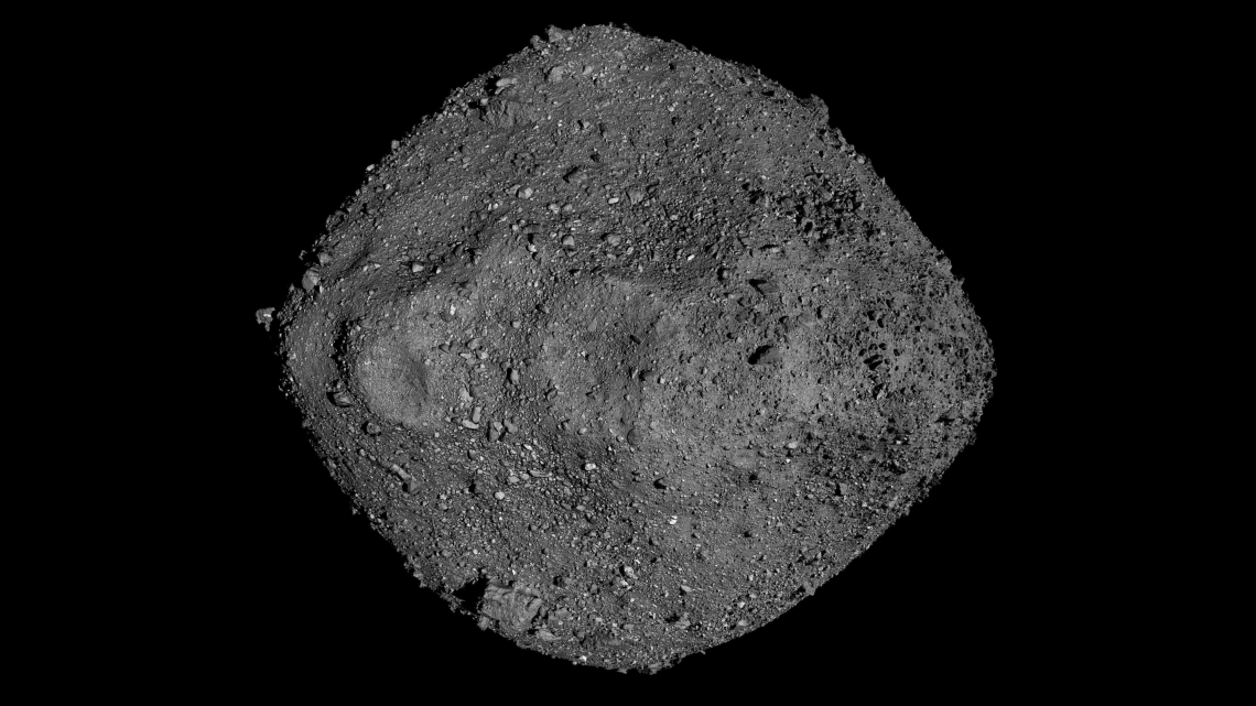 OSIRIS-REx mission scientists thought sampling a piece of Bennu would be like a walk on the beach, but the surprisingly craggy surface proved to be more of a challenge. NASA/Goddard/University of Arizona