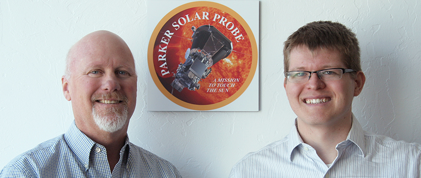 "I hope there is a massive coronal mass ejection that happens during the mission," says Joe Giacalone (left), "…or maybe at the end of the mission." Kristopher Klein (right) is excited about the opportunity to go to a "fundamentally new" region of space – a star.