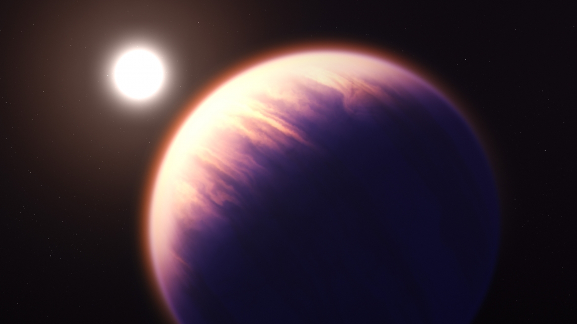 Hot, puffy gas giant: This illustration shows what exoplanet WASP-39 b could look like, based on current understanding of the planet