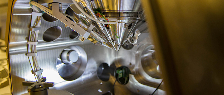 Close-up of a focused ion beam.