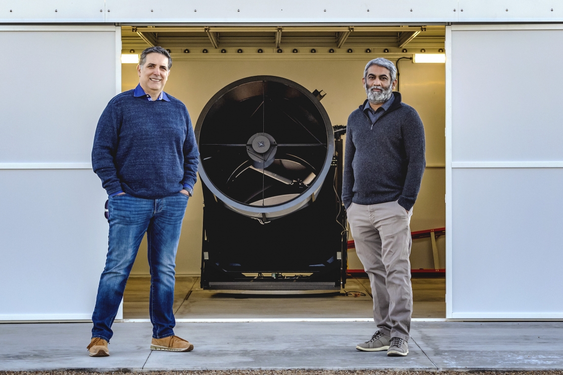 Roberto Furfaro of the Department of Systems and Industrial Engineering and Vishnu Reddy of the Department of Planetary Sciences at the Biosphere 2 Space Domain Awareness Observatory. The pair received a $7.5 million in funding from the Air Force Research Lab.
