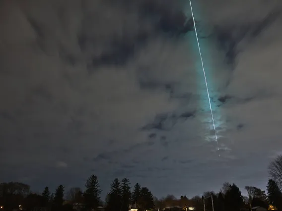 This time-lapse photograph was taken by astronomer Robert Weryk from near his home in London, Ontario, Canada, after NASA’s Scout system forewarned him about the entry of 2022 WJ1 on Nov. 19, 2022.