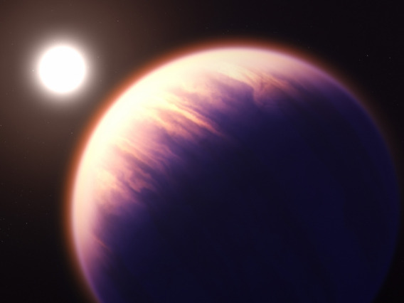 Hot, puffy gas giant: This illustration shows what exoplanet WASP-39 b could look like, based on current understanding of the planet
